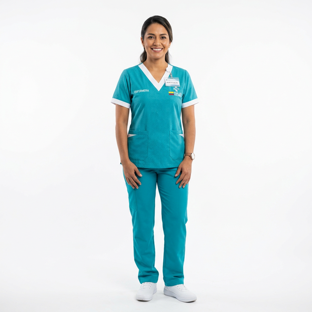 Casaca mujer manga corta cruzada microfibra antibacteriana